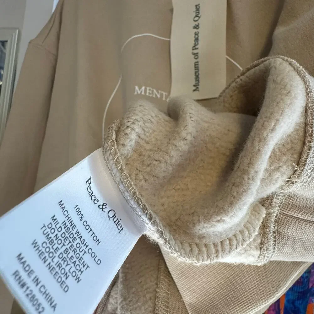 •NWT• Museum of Peace & Quiet Health Taupe Crewneck • Unisex Large - Picture 6 of 16
